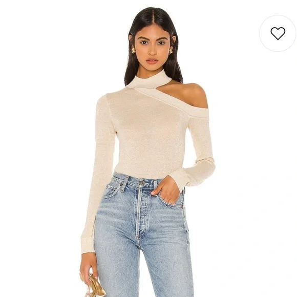 Camila Coelho Cream One-Shoulder Sweater - Bexley - Picture 1 of 6